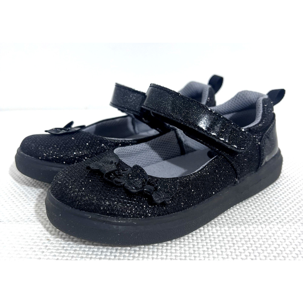 Surprize By Stride Rite Sandals Girls US 9M EU 25 Black Memory Foam Logo